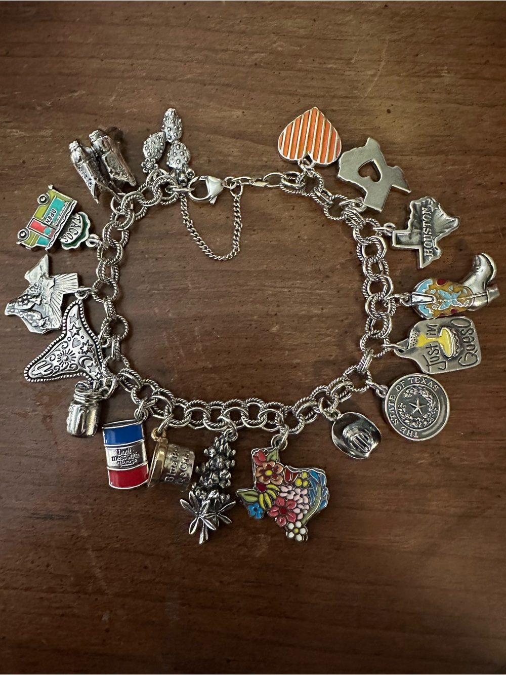James Avery Silver Charm Bracelet with Multicolor Enamel Accents